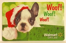 WalMart Christmas Boston Terrier Puppy Santa Hat Woof! 2014 Gift Card FD-42577
