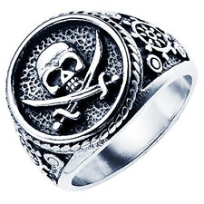 Vintage Mens Jewelry Ring Stainless Steel Skull Ring Jewellery Size 7/8/9/10/11