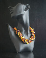 Natural baltic amber necklace multicolor Handmade""