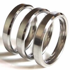 50pcs Comfort-fit Bevel edges 4mm Stainless Steel Ring Cost-effective Jewelry