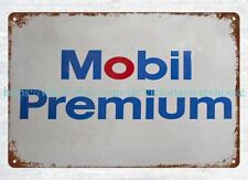 garage decor tips Mobil Premium oil gas car automotive metal tin sign