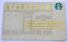 STARBUCKS Gift Card 2015 Special Edition - Burlap - Collectible - No Value
