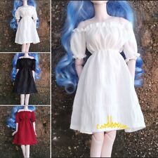 1/6 1/4 1/3 BJD Doll Clothes Casual Outfit Dress Off Shoulder White/Black/Red