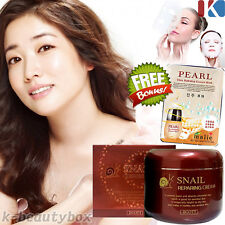 Snail Cream 100g + Pearl Facial Mask Sheet / Anti-Aging Acne-Blemish Treatments