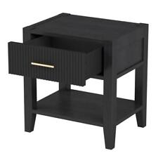 Minimalist Design Wooden Nightstand End Table with a Drawer and an Open Storage - Flanders - US