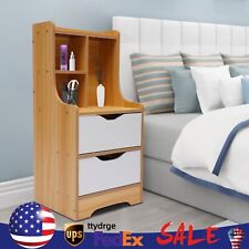 Bedroom End Side Bedside Table Nightstand Organizer with 2 Drawers Storage Wood - Toronto - Canada