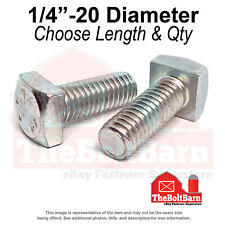 1/4 Square Head Bolts Grade A307 Zinc Clear (Choose Length & Qty) - US"