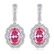 6 Color CZ Zircon Silver Plated Drop Dangle Earrings Women Wedding Party Jewelry