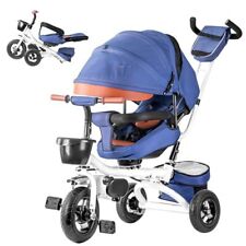 Godmy Tricycle Stroller, 4-in-1 Folding Smart Baby Kids Bike Trikes, Deep Blue - Miami - US