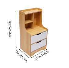 Bedroom End Side Bedside Table Nightstand Organizer 2 Drawers Storage Table New - Chino - US