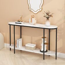 2 Tier Narrow Console Table Faux Marble Entryway Hallway Table Accent Desk New - Mumbai - India