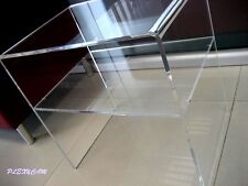 Tavolino Comodino in Plexiglass Trasparente con Ripiano 40x33x50H spess 8mm