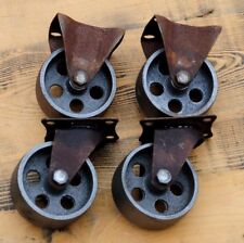 4 Cast Wheels 75mm Furniture Steering/Goat Rolls Metal Retro Vintage Furniture Wheels Shabby.