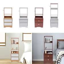 2 Drawers Nightstand Tall Bedside Table Neat Organizer W/ Storage Shelf Bedrooms - Toronto - Canada