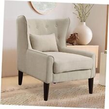 Shevonne 30”Accent Fabric Upholstered Arm Tufted Comfy for Reading Beige Linen - Toronto - Canada