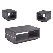 Contemporary 3pc Wood Coffee Table Set in Walnut Gray Wrap - Mumbai - India