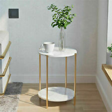 22 Tall Round Coffee Accent Table Sofa Side Table with Marble Top Easy Assemble - Toronto - Canada"