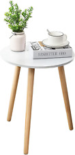 round Side Table, White Nightstand Coffee End Table for Living Room, Bedroom, Sm - Toronto - Canada