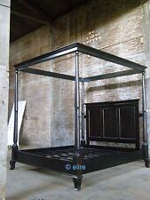 SUPER KING Gothic Dead BLACK Mahogany Wood Four poster minimalist Canopy Bed - Toronto - Canada