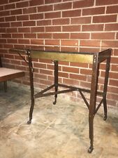 Vintage MCM Metal Industrial Typewriter Table Glass Top Drop Leaf Rolling Stand - Mumbai - India