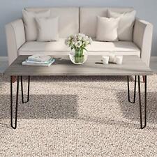 Modern Industrial Coffee Table with Hairpin Legs, 41 Inch, Gray Grey - Miami - US