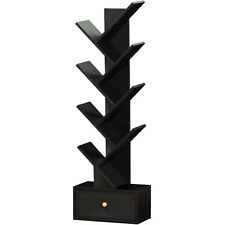 SHEEPAM 8 Tier Tree Bookshelf with Drawer Free Standing Wood Bookcase for Liv... - Denver - US