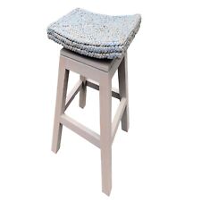 Luxe Minimalist Swivel Top Bar Stool Woven Rope Seat Natural Gray Wood 24 30 in - Toronto - Canada