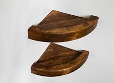 Minimalist corner wall wooden shelf with edging, dark walnut color, wooden plant - Toronto - Canada