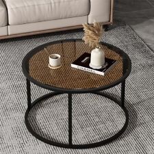 Glass Coffee Table,Black Coffee Table for Living Room,Minimalist Round Brown - Mumbai - India