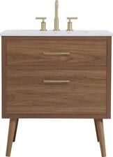 Bathroom Vanity Sink Mid-Century Modern Tapered Cylinder Legs Cylindrical Gold - Toronto - Canada