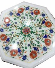 12 Marble corner Table Top Pietra Dura Floral Inlaid work Home decor furniture"