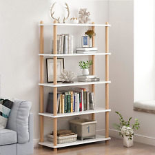 IOTXY 5-Tier Wooden Shelf Bookcase - Modern Open Bookshelf, Free Standing Storag - Brentwood - US