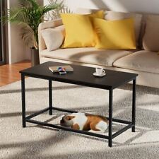 Small Black Coffee Table Simple Modern Open S(31.5x15.7x17.7) All Black Small - Miami - US