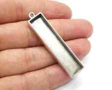 Rectangle Pendant Blanks Antique Silver Plated jewelry accessories