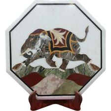 15 Marble Coffee Table Top Elephant Multi Stone Inlay Marquetry Art Home Decor"