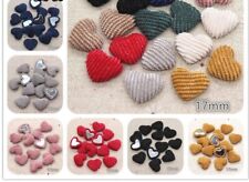 50Pcs Corduroy Heart Buttons Scrapbooking Decoration DIY Home Craft Accessories