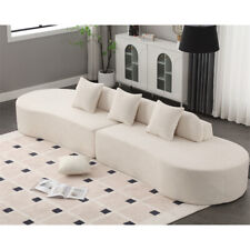 Modern Curved Combination Sofa w/3 Pillows Minimalist Sofa in Office Living Room - La Puente - US