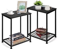 2 Pack Black Side Table Living Room Small Narrow End Table w/Storage Nightstands - Mumbai - India