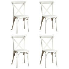 Minimalist Dining Chairs Set Of 4 Resin Cross Back Chair With Curved Legs - US