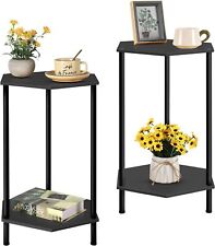 Set of 2 End Table Bamboo Side Table Hexagonal Nightstand 2-Tier Bedroom Storage - Mumbai - India