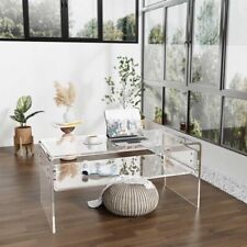 Acrylic Coffee Table for Living Room Clear Rectangle Table with Open Shelf - Mumbai - India