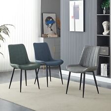 Set of 1/2/4 Dining Chairs Set Faux Leather Metal Legs Home Kitchen Modern