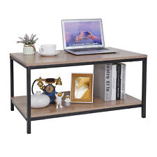 Natural Home MDF Coffee Table Two Tiers Tea Table Desk Solid Metal Frame - Mumbai - India