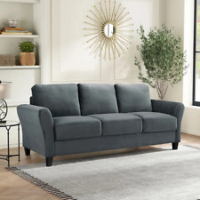 New Modern Alexa 3-Seat Curved Arm Loveseat Sofa Couch Living Room Furniture - Denver - US