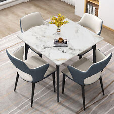 32 Luxury Minimalist Marble Dining Table w Strong Black Base Kitchen Restaurant - Edison - US"