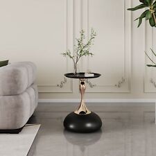 Luxury Design Iron End Table, Minimalist Round Side Table for Small Space Black - Mumbai - India