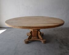 6ft Round Rustic Minimalist Pedestal Dining Table - Las Vegas - US