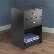 Ava Accent Table with 2 Drawers in Black Finish - College Point - US