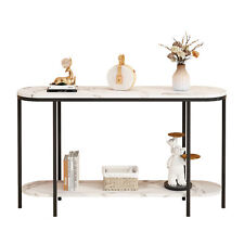 Faux Marble Console Table 2 Tier Narrow Entryway Table with Storage Shelves - Mumbai - India