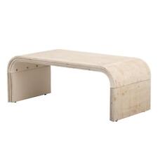 TREXM Minimalist Coffee Table with Curved Art Deco Design - Natural Wood - Mumbai - India